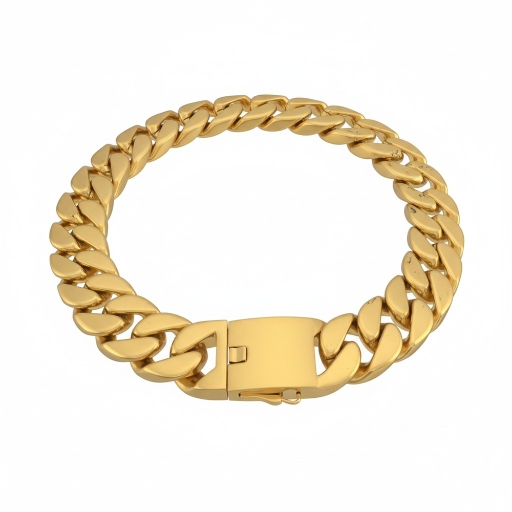 Gold Polished Stainless Steel Chunky Chainlink Necklace ▪︎ (316L) - Picture 7 of 12